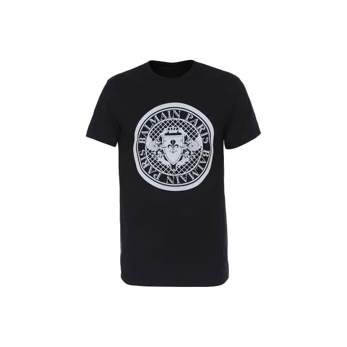 BALMAIN Logo Printed Crewneck T Shirt-0