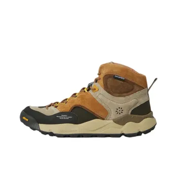 FLOWER MOUNTAIN x BARBOUR Back Country Uni Mid Top Casual Shoes Unisex Beige Brown