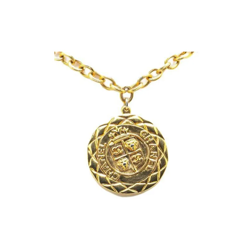 CHANEL 1990s Lion Medallion Necklace-1