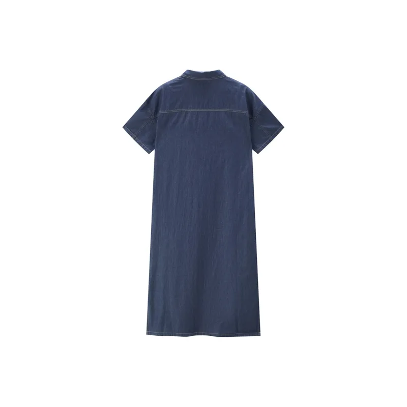 UNIQLO Short Sleeved Dresses Women's Dark Blue-1