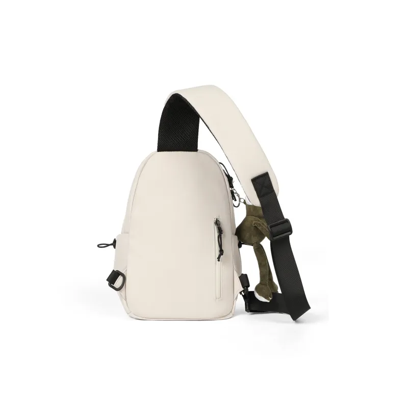 PT'SON Fabric One Shoulder Crossbody Bag, Sling Bag Regular Unisex White-2