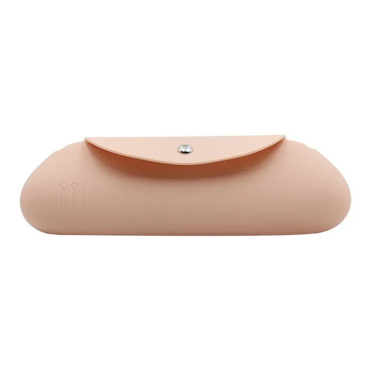 Boniu Silicone Makeup Bag Regular Unisex Pink/Yellow/Khaki/Gray-4