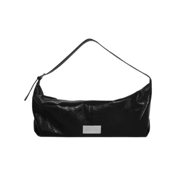 Kikawa Card Synthetic Leather Shoulder Bag Large Size Women's Black