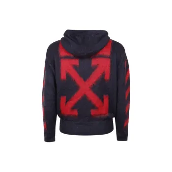 OFF WHITE Brushed Mohair Zipo Hoodie