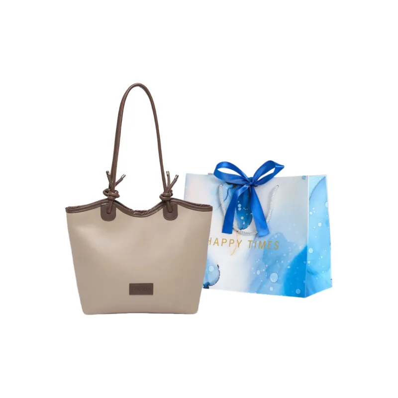 ROUNDOT PU Tote Bag Shoulder Bag Regular Women's White/Black/Khaki/Brown-14