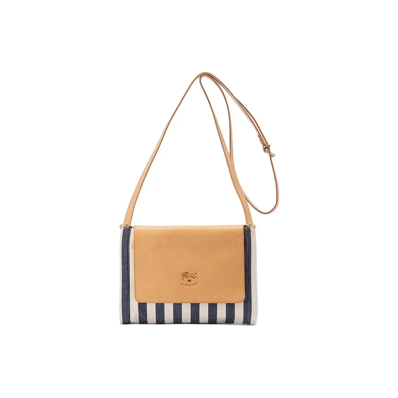 Il Bisonte Cotton With Cow Leather Patchwork Shoulder Bag Crossbody Bag Women's Multicolor-17