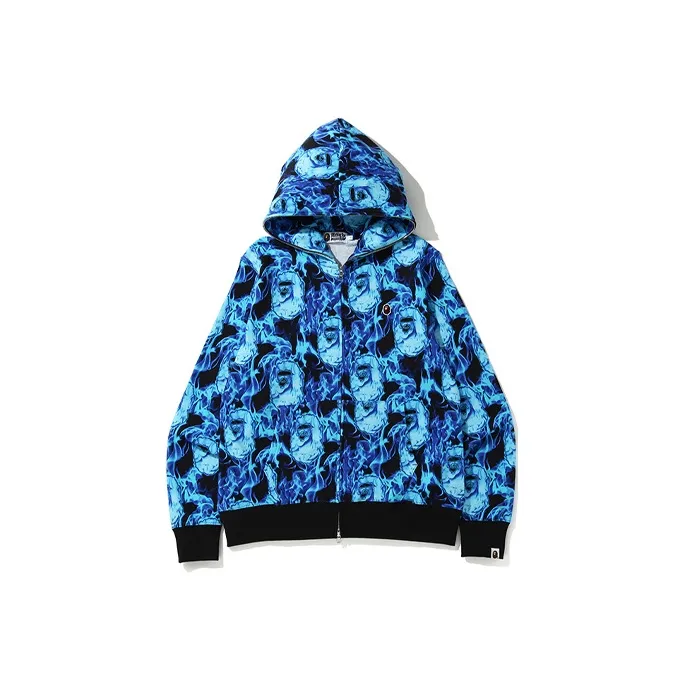 Bape Flame Shark Full Zip Hoodie-2