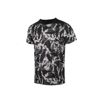 PUMA T Shirts Men Lime Gray Camouflage Print
