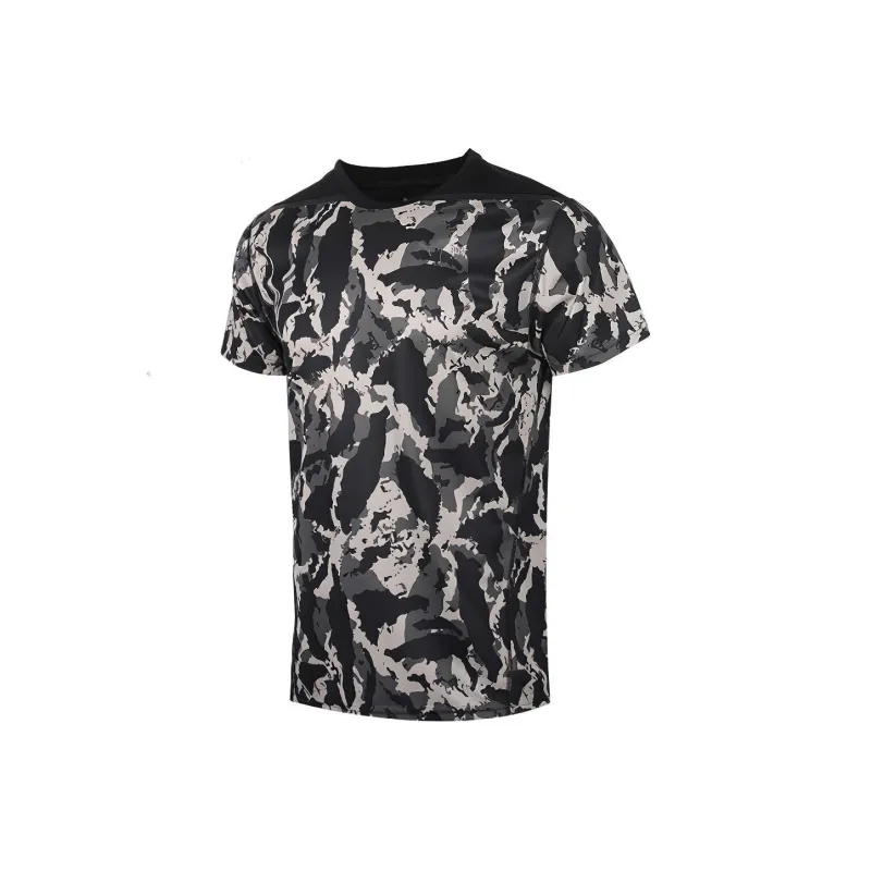 PUMA T Shirts Men Lime Gray Camouflage Print-0