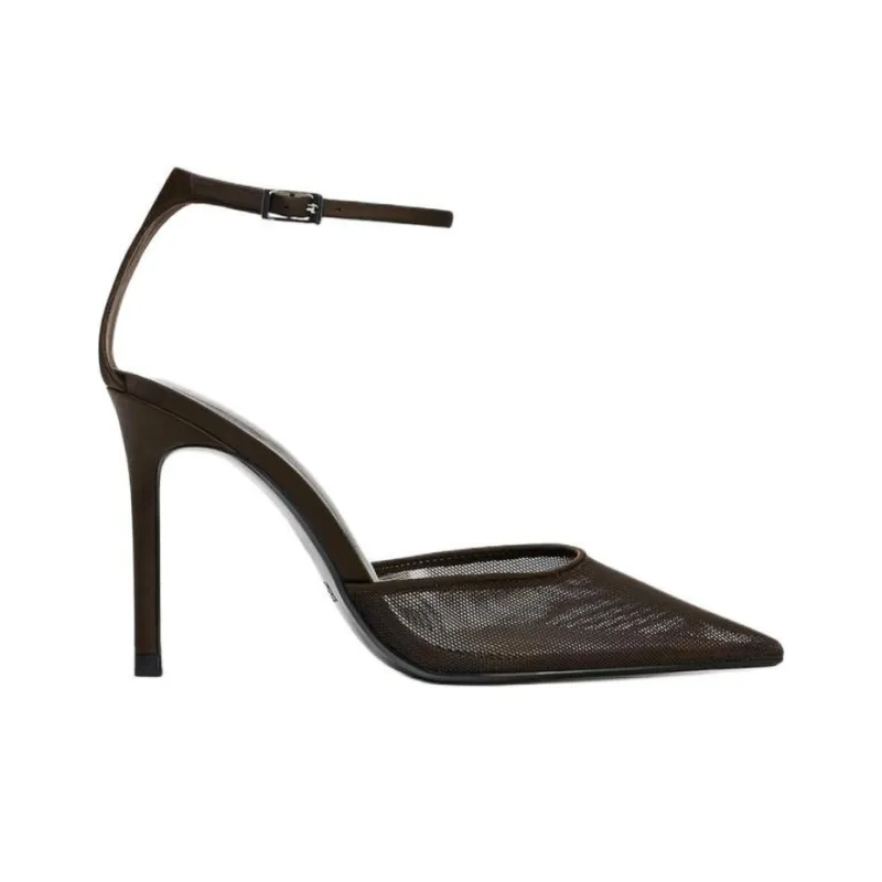 ZARA Slim Heel High Heels 10cm Women's Brown-1