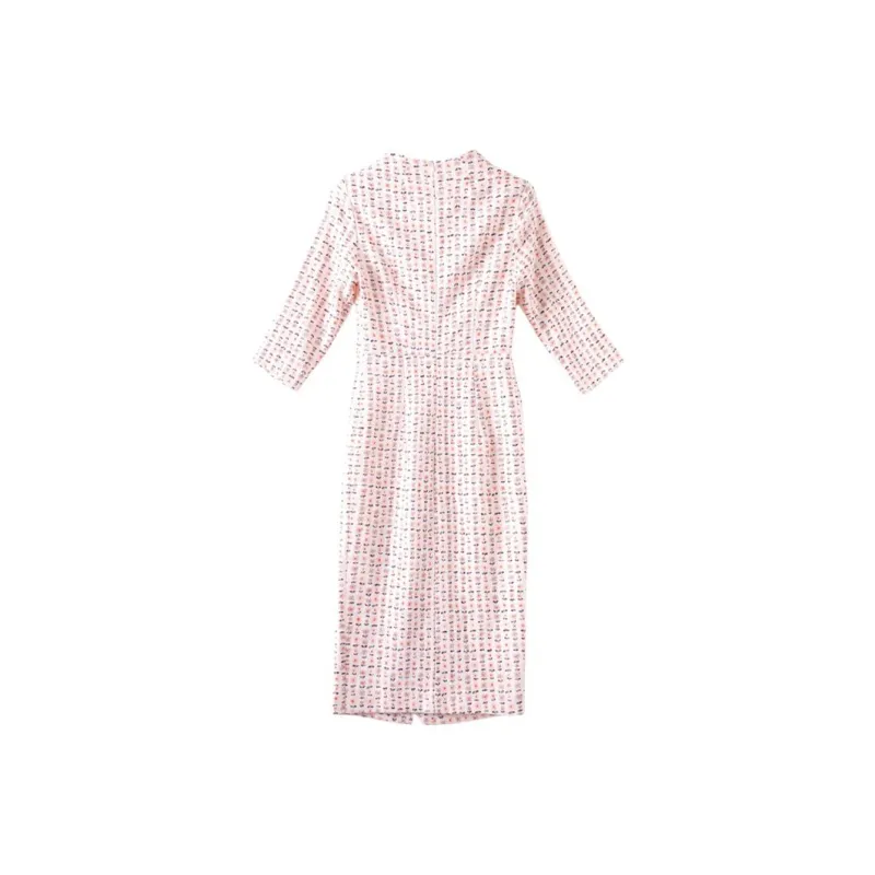 Late White Long Sleeved Dresses Women's Multicolor-2
