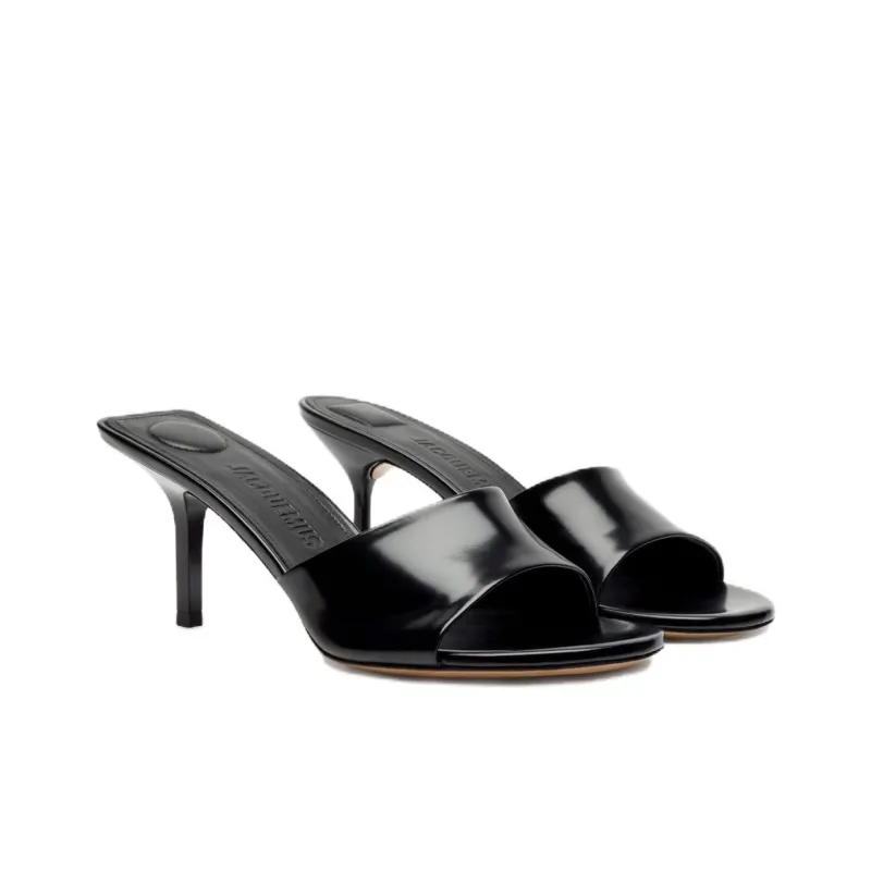 Jacquemus Slip Resistant Slide Slippers 7cm Women's Black-2