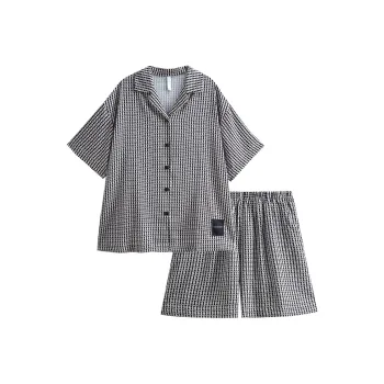 Same Language Pajama Set Women's Black/White · Mesh