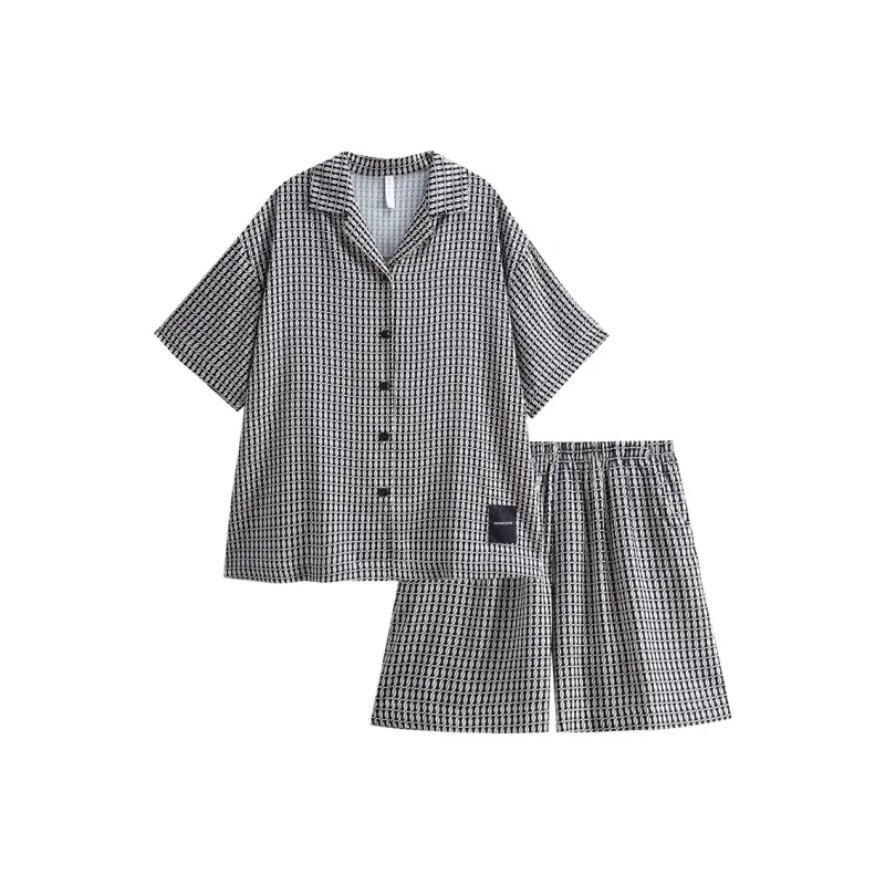 Same Language Pajama Set Women's Black/White · Mesh-0