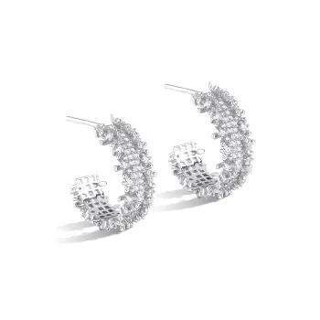 Right Hand Waiting S925 Silver, Synthetic Cubic Zirconia Stud Earrings Women's