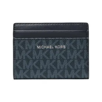 MICHAEL KORS COOPER Artificial Leather Card Holder Men's Dark Blue