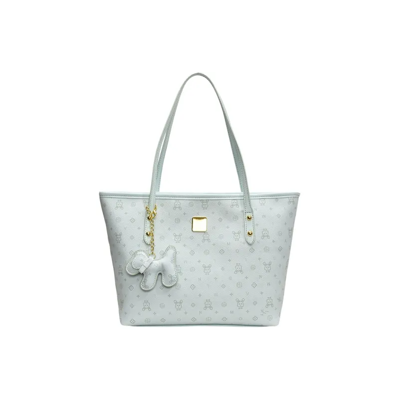 JANE KLAIN Synthetic Leather, Textile Mosaic Tote Bag, Shopping Bag, Shoulder Bag Regular Women's Ecru/Pink/Blue-13