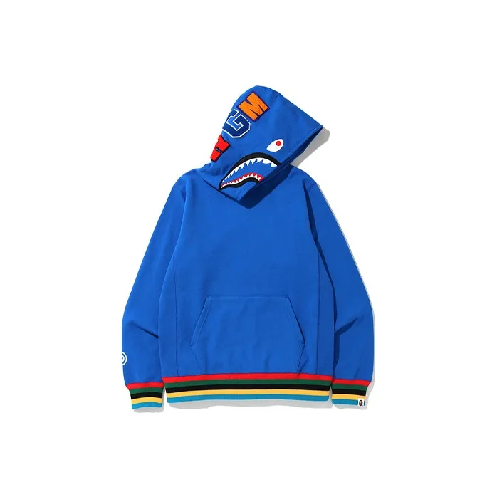 Bape Shark Line Rib Pullover Hoodie-2
