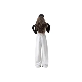 Ning Cai Yuer Casual Pants Women's White Gray