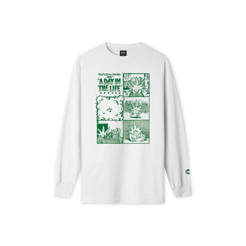 HUF Straight Long-Sleeved T-Shirt Unisex White-0