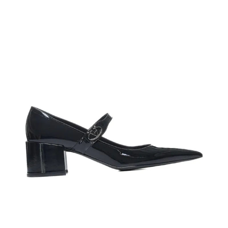 Valentino Logo Plaque Pointed Toe Pumps-1
