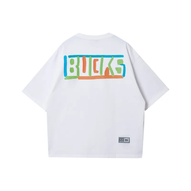 JACK JONES· x NBA T Shirt Men's A06 Raw White-1