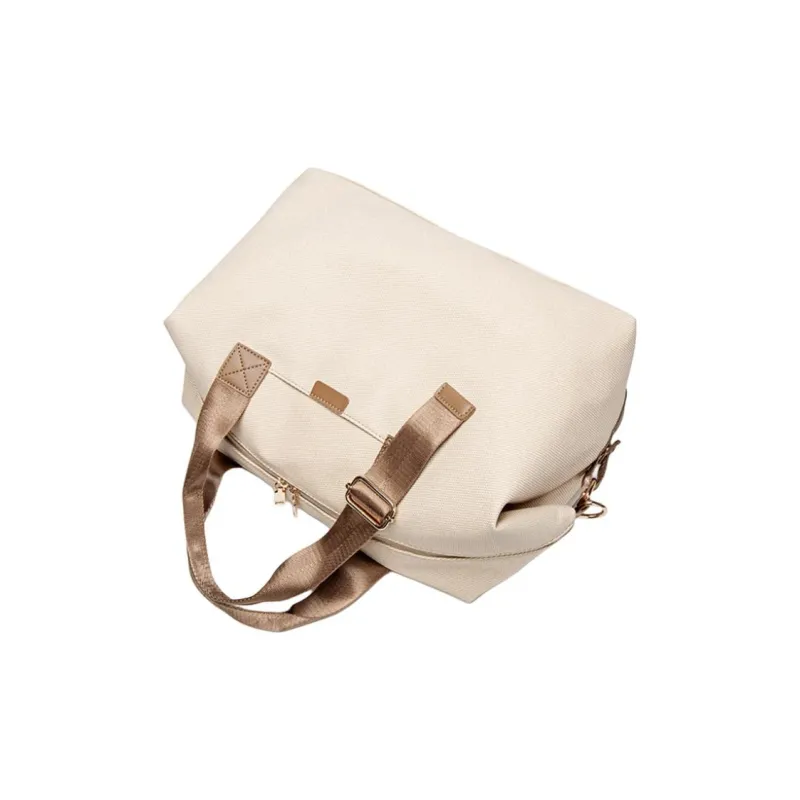 HAWA Canvas Handbag Regular Unisex Apricot Cream/Light Gray/Dark Gray-2