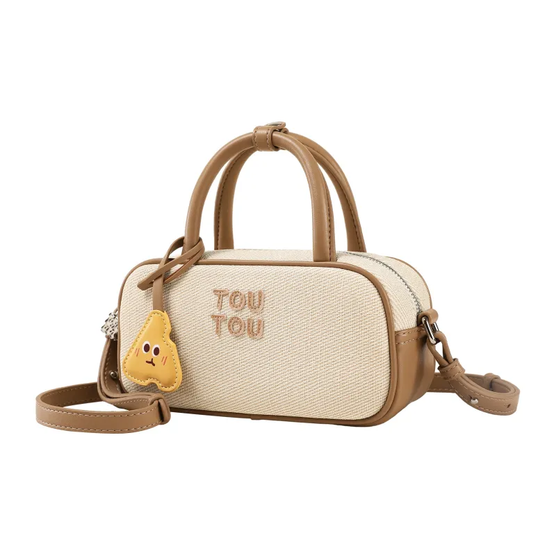 TOUTOU Synthetic Leather Crossbody Bag Regular Women's Cocoa Milk Tea Brown-1