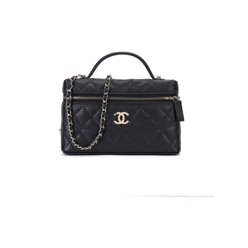 CHANEL Caviar Calfskin Shoulder Bag, Crossbody Bag, Handbag Women's Black-0