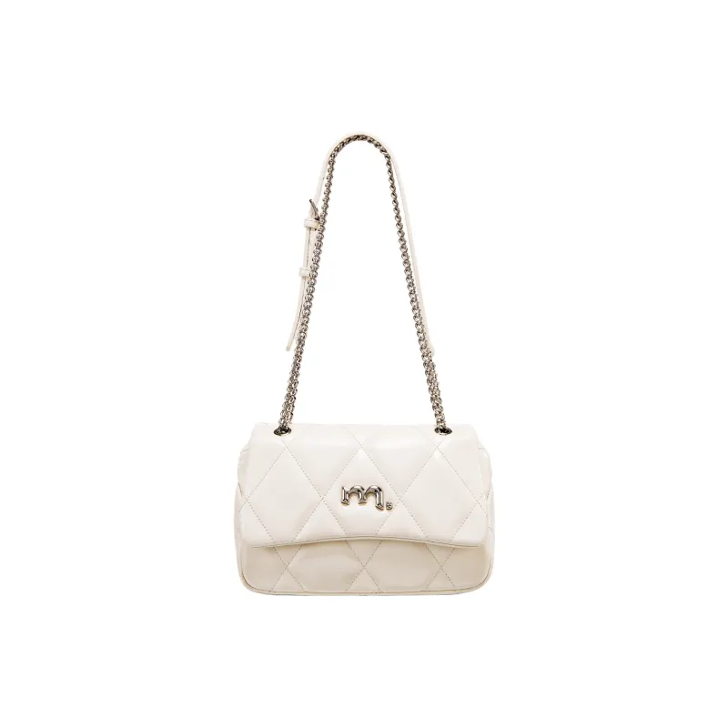 Miao Di Cow Leather One Shoulder Crossbody Women's Bag Regular Women's Milkshake White-4