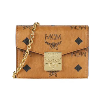 MCM Canvas Card Holder Mini Unisex Cognac