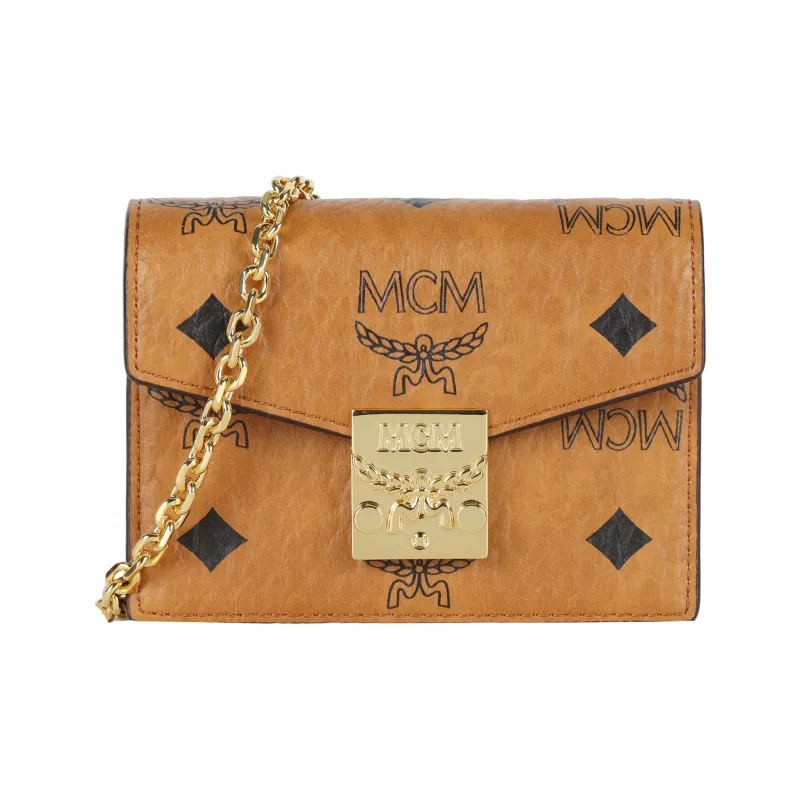 MCM Canvas Card Holder Mini Unisex Cognac-0
