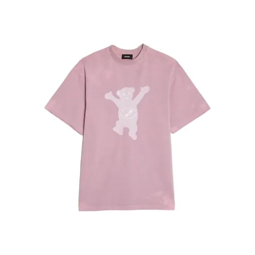WE11DONE Drop Shoulder Sleeve T Shirt Unisex Pink