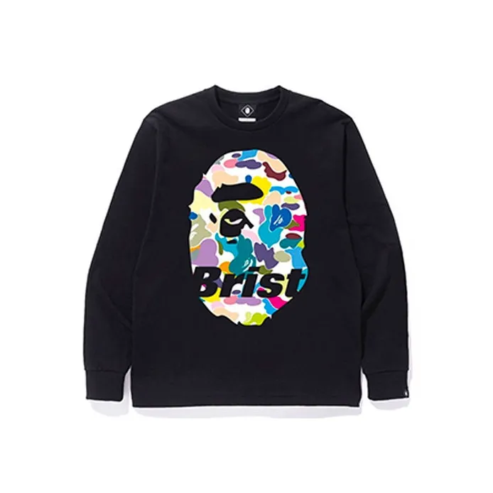 A BATHING APE X F.C.R.B. Ape Head L/S Tee-0