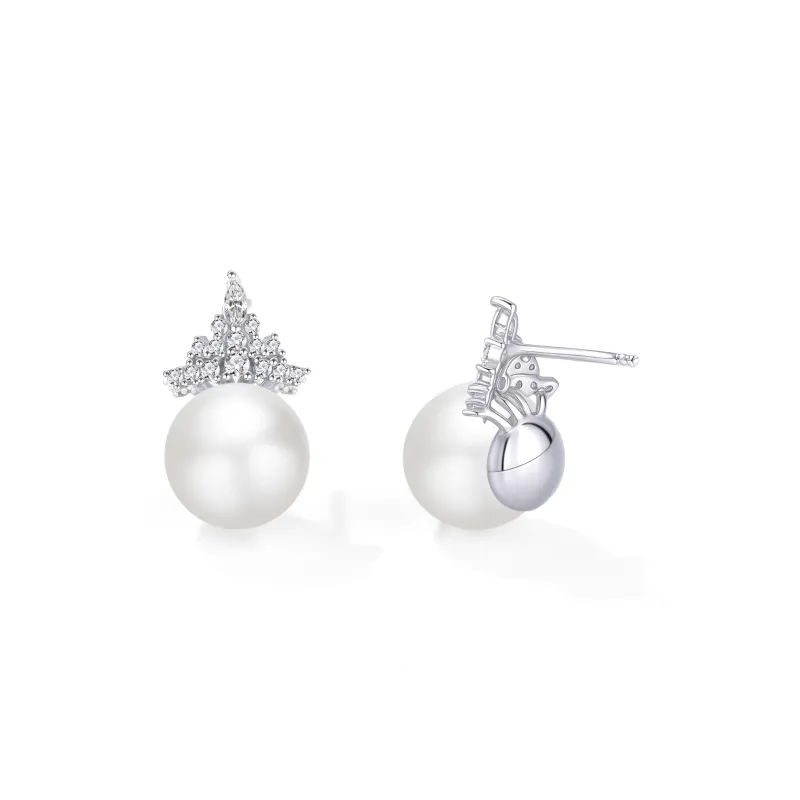 Right Hand Waiting S925 Silver Stud Earrings Women's-1