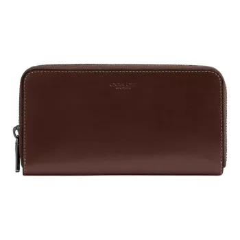 COACH Accordion Wallet Cow Leather Wallet Trumpets Men's Brown