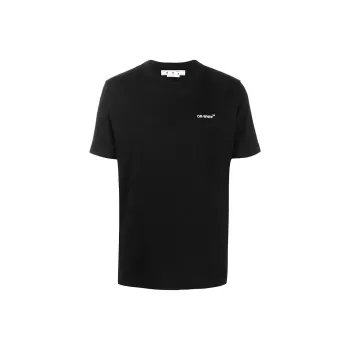 OFF WHITE Text Logo Caravaggio Saint Jerome Writing Arrows Slim Fit T Shirt
