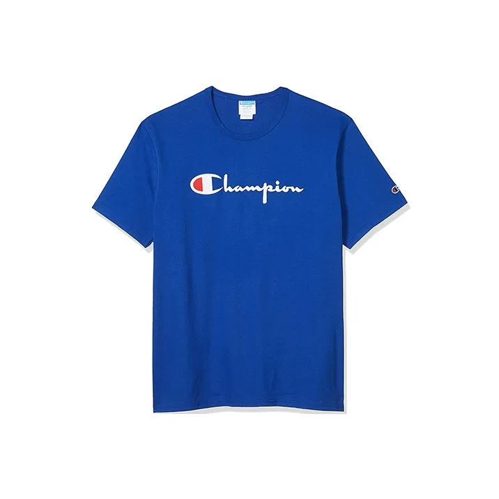 Champion Straight T Shirt US Version Unisex Royal Blue-0