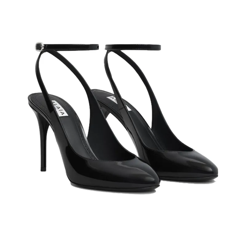 Alaia Slim Heel High Heels Women's Burgundy-2