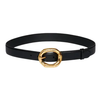 GUCCI Leather Belts Women's Black 3CM