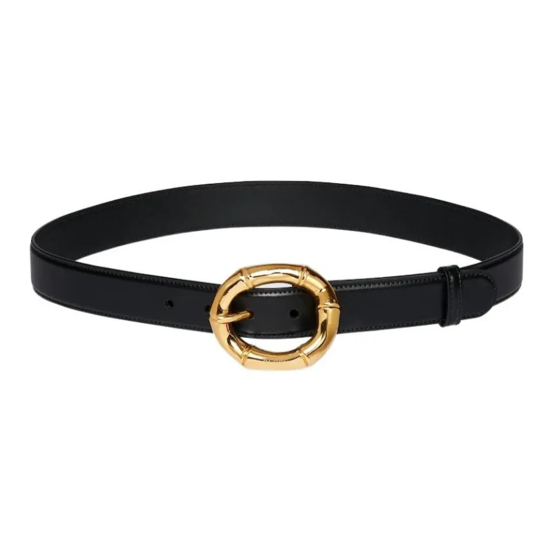 GUCCI Leather Belts Women's Black 3CM-0