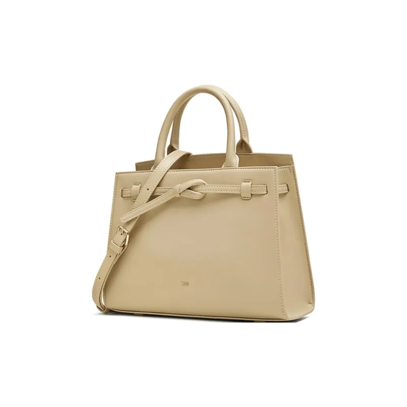 Tata Artificial Leather Handbag Medium Size Women's Black/Apricot-4