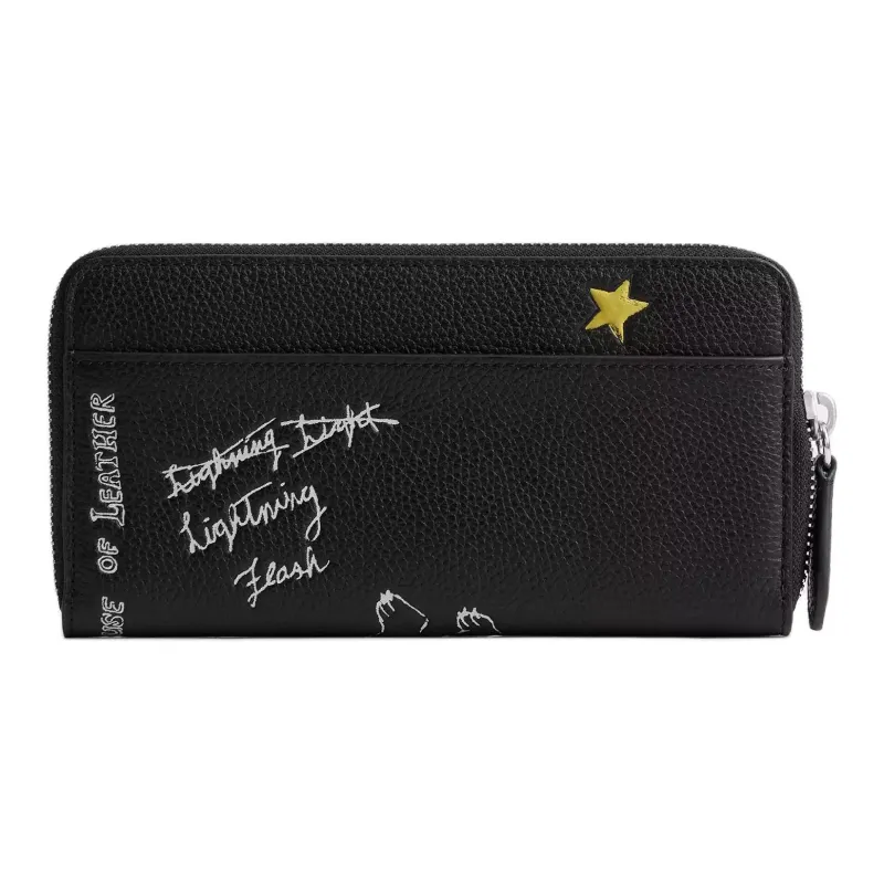 COACH Polished Pebbled Leather Wallet Small Size Men's Black-1