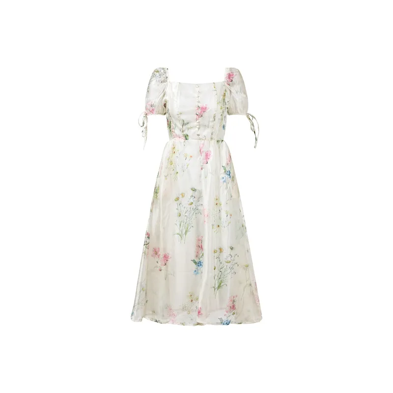 ZCDECO Short Sleeved Dress Women's White-1