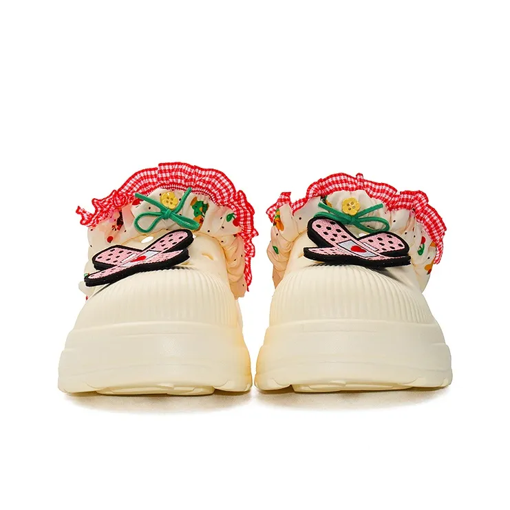 Bandage Princess Style Trendy Cave Shoes Women's Ecru Adjustable-10