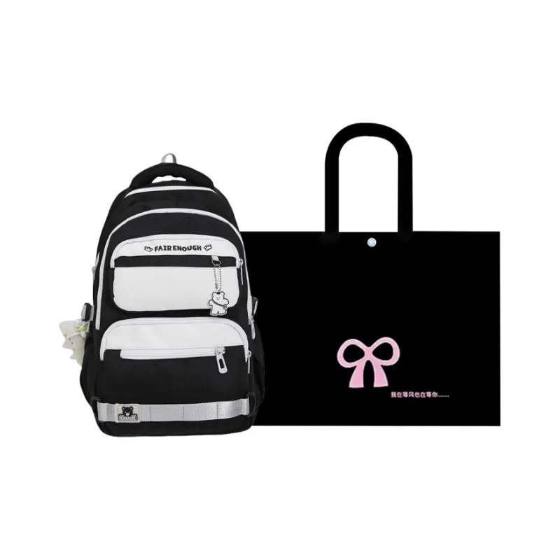 HACIN Nylon Backpack Women's Orange/Pink/Black/Khaki/Green-1