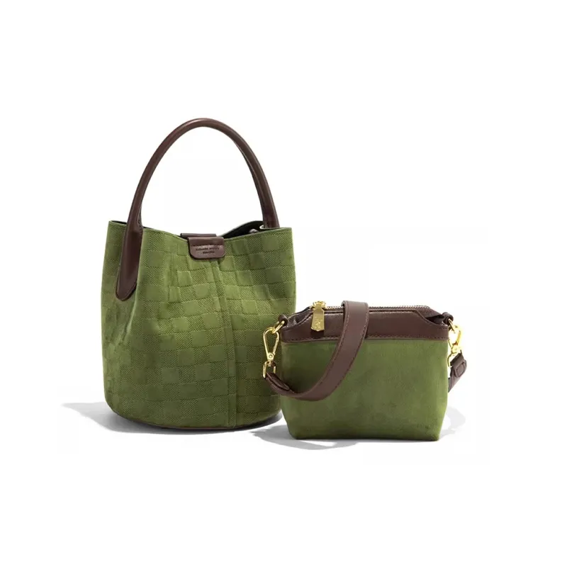 CLEVER& KETCH PU Bucket Bag Combo Bag Handbag Women's Green-4