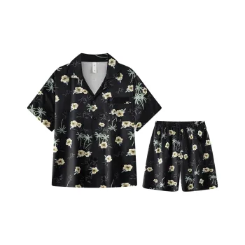Qiao Ni Tong Pajama Set Men's Night Shadow Coconut Blossom