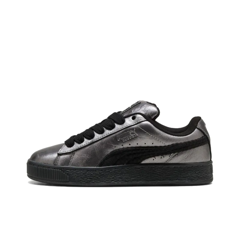 PUMA Suede XL Anti Slip Wear Resistant Low Top Skateboard Shoes Unisex Black Silver-0