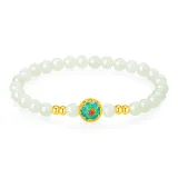 [Pomegranate Blossom]Twelve Gods of Flowers Solid Gold Beaded Bracelet